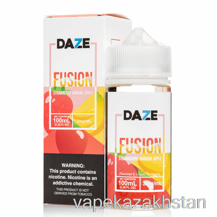 Vape Disposable Strawberry Banana Apple - 7 Daze Fusion - 100mL 0mg